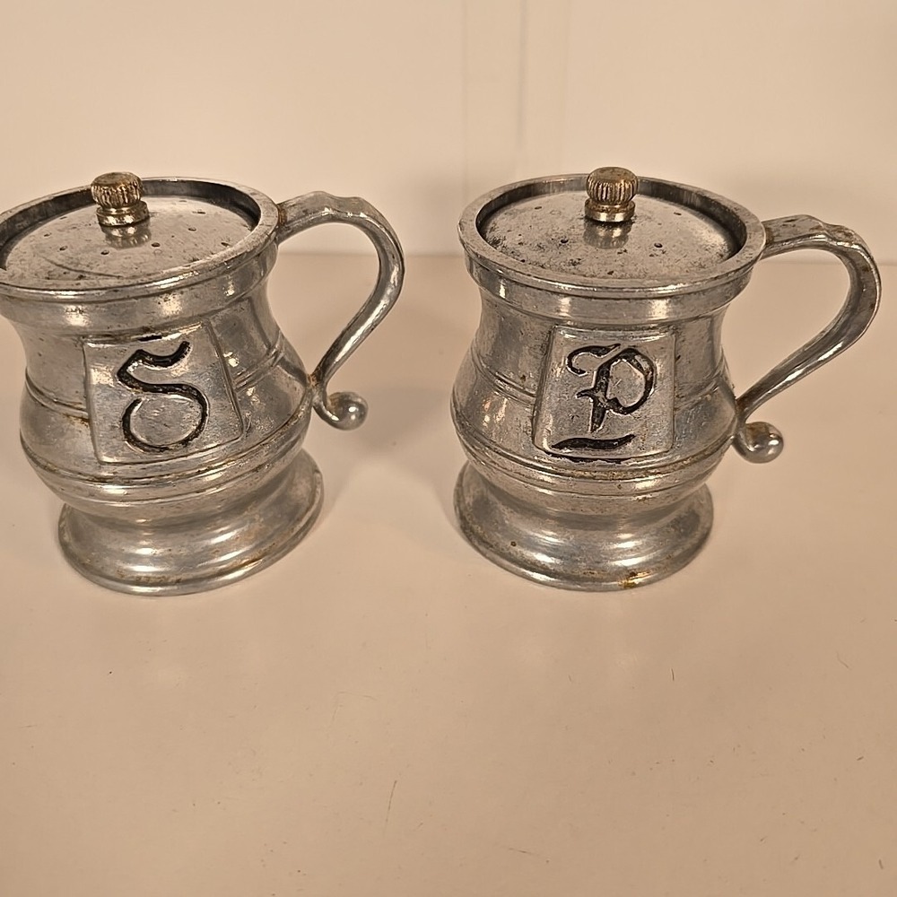 VTG Duratale by Leonard Salt and Pepper Shakers Set Pewter Made in Italy
